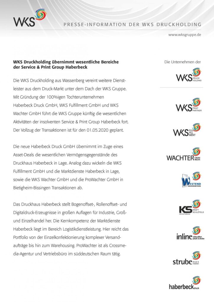 WKS – Gruppe – News und Presse – Pressemitteilung